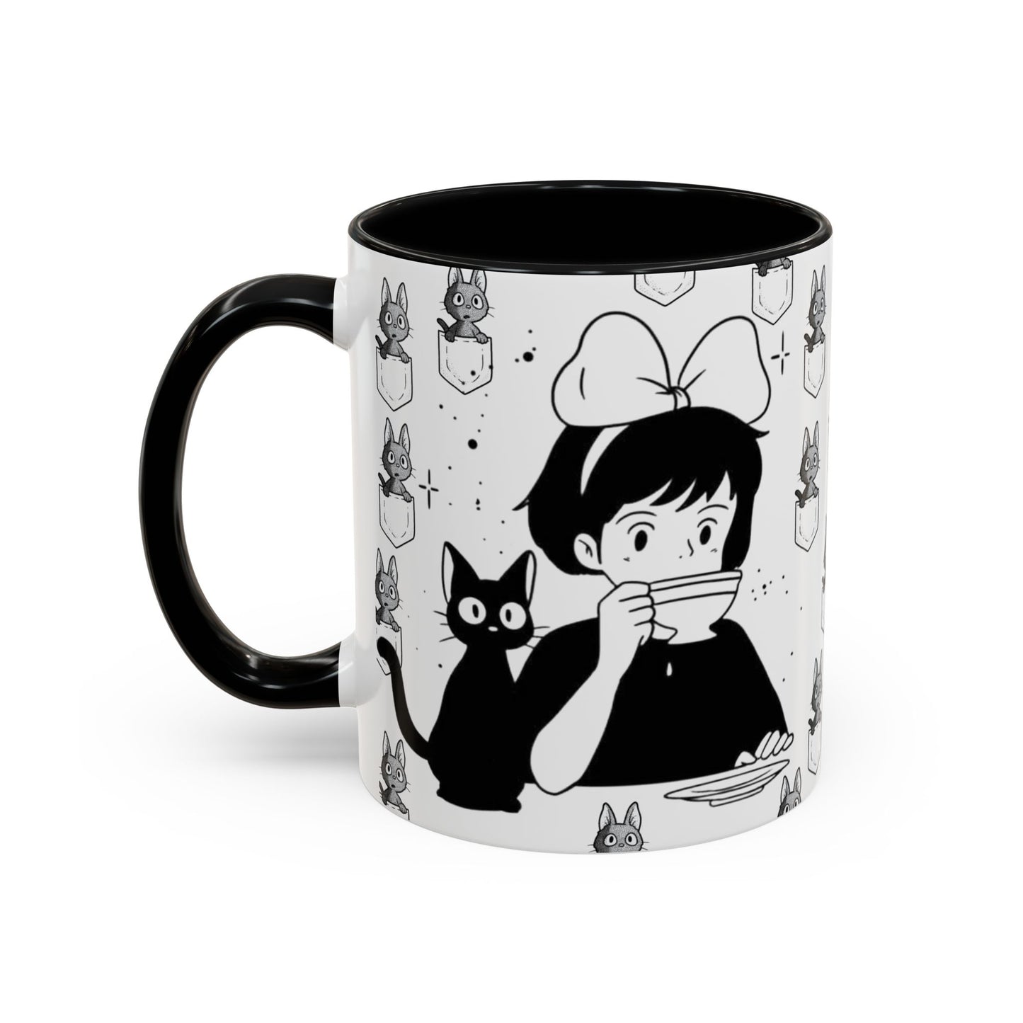 Kiki's Delivery Service Coffee Mug – Studio Ghibli Accent Handle Cup – 11oz & 15oz Anime Gift