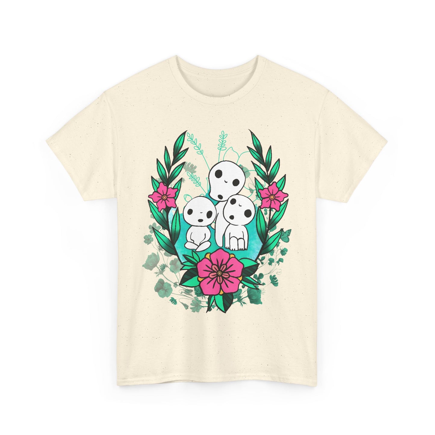 Kodama Flowers Art T-Shirt | 100% Cotton Studio Ghibli Anime Tee