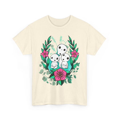 Kodama Flowers Art T-Shirt | 100% Cotton Studio Ghibli Anime Tee