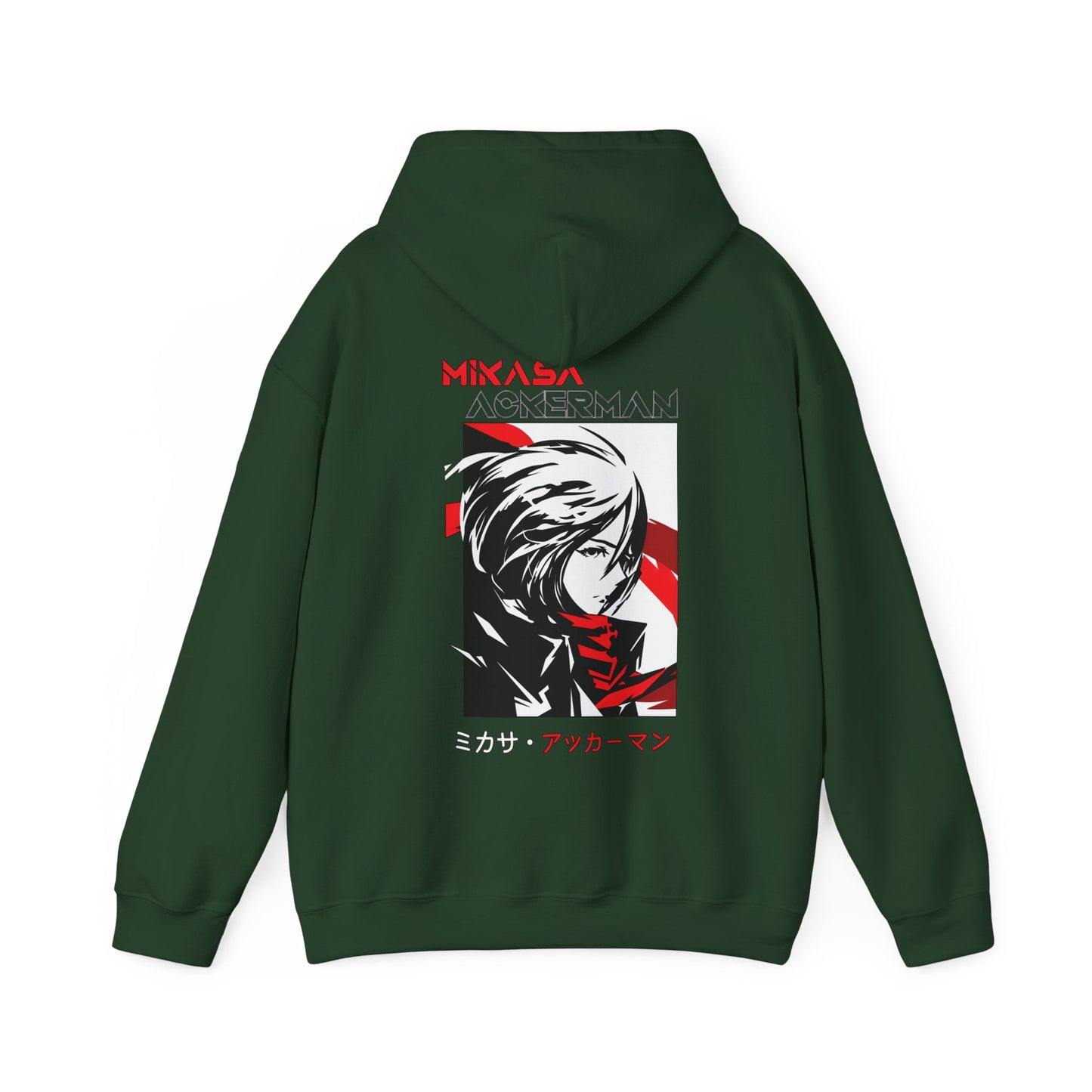 Mikasa Ackerman Hoodie 100% Cotton with Back Print – Attack On Titan Anime Pullover