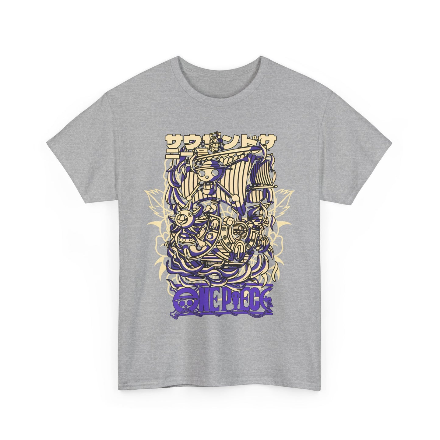 One Piece Ship T-Shirt – 100% Cotton Anime Tee Featuring Going Merry & Thousand Sunny