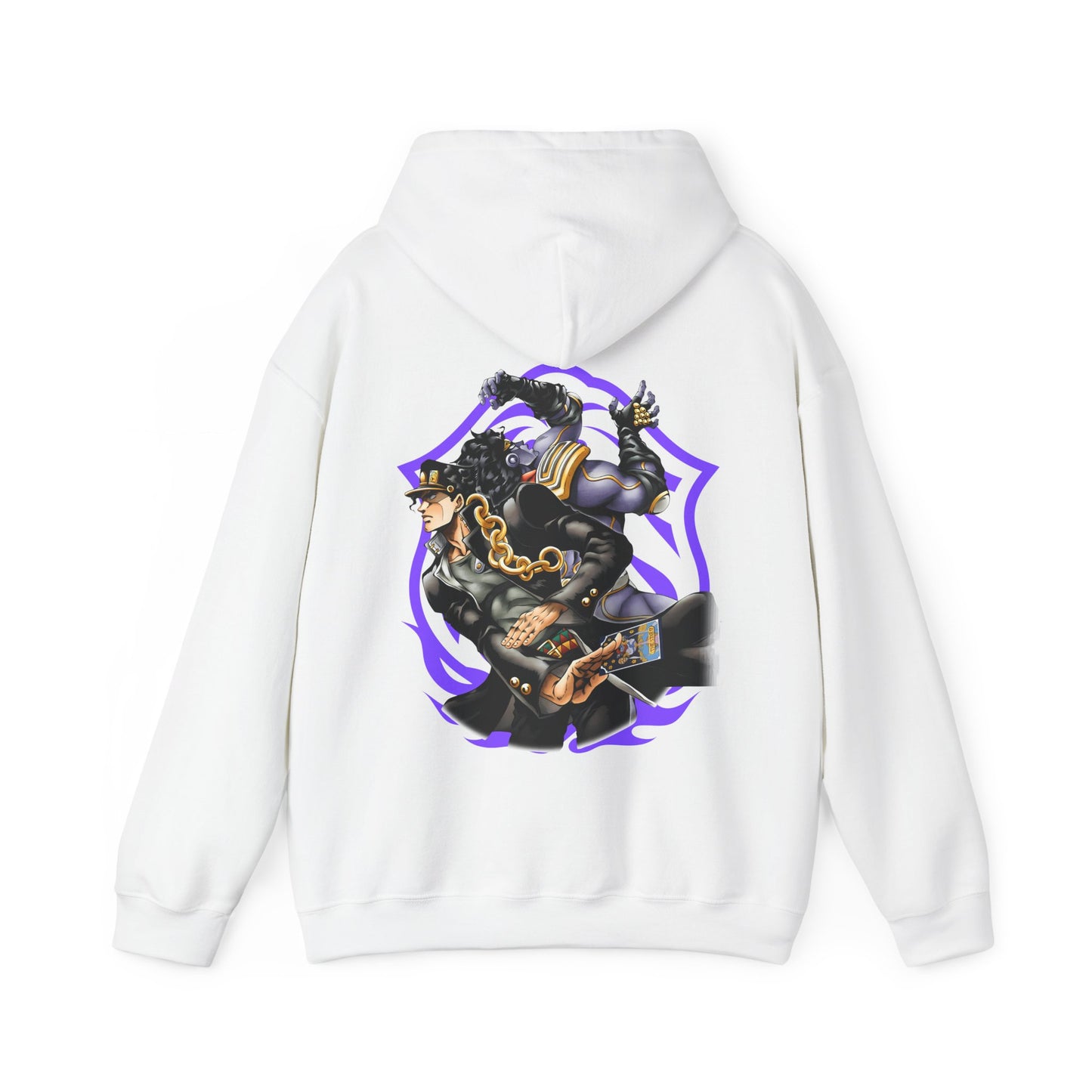Jotaro Kujo Back Print Hoodie – 100% Cotton JoJo's Bizarre Adventure Anime Pullover