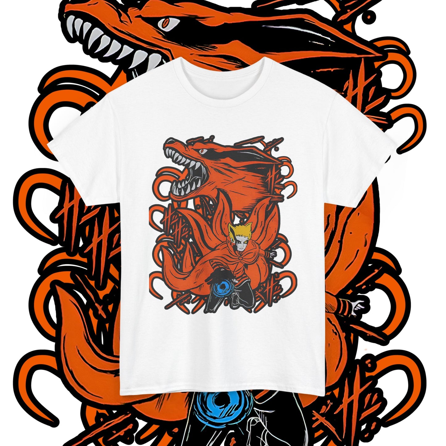 Naruto Uzumaki Kurama Graphic T-Shirt 100% Cotton Anime Tee