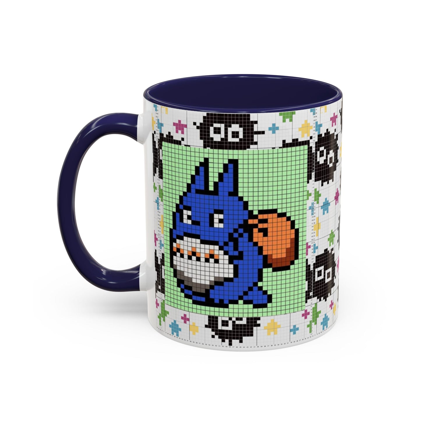 My Neighbor Totoro Pixel Accent Mug – Retro Ghibli Color Handle Cup 11oz & 15oz – Cute Anime Coffee Gift