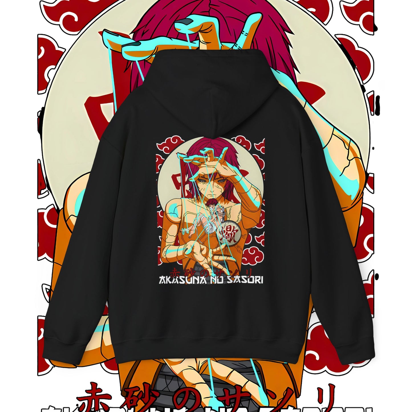 Sasori Naruto Back Print Hoodie 100% Cotton Anime Streetwear