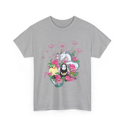 Spirited Away Flowers Pink T-Shirt | 100% Cotton Studio Ghibli Anime Tee