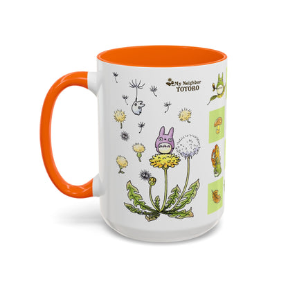 Totoro Green Accent Mug – Studio Ghibli Color Handle Coffee Cup – 11oz & 15oz Ceramic Gift for Anime Fans