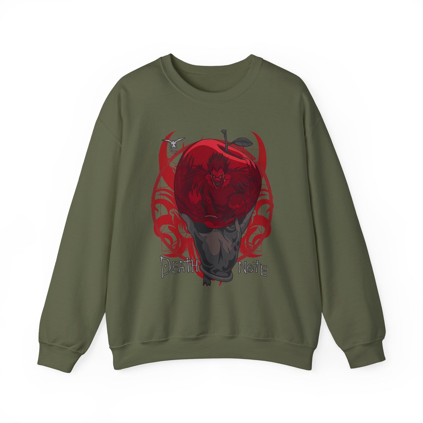 Death Note Apple Sweatshirt – 100% Cotton Anime Pullover Featuring Ryuk’s Red Apple