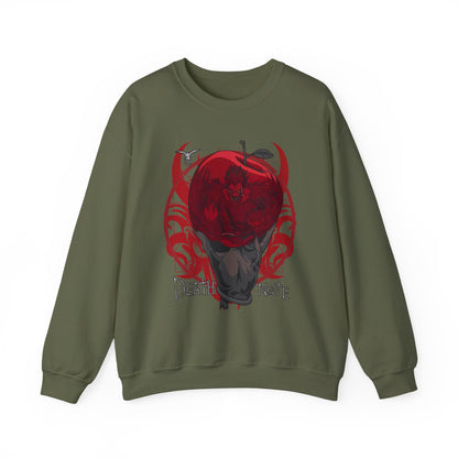 Death Note Apple Sweatshirt – 100% Cotton Anime Pullover Featuring Ryuk’s Red Apple