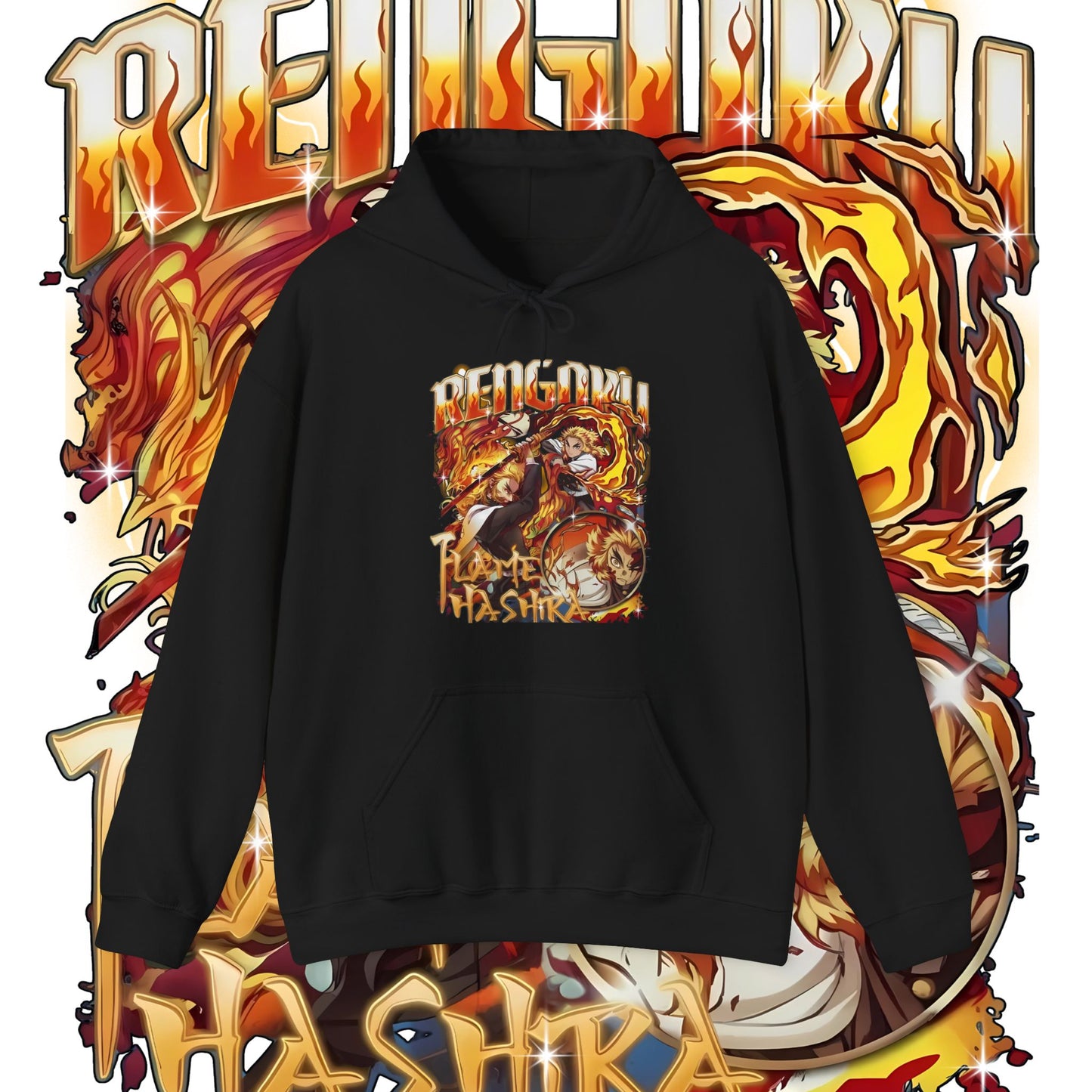 Rengoku Flame Bootleg Hoodie | Hashira Anime Streetwear