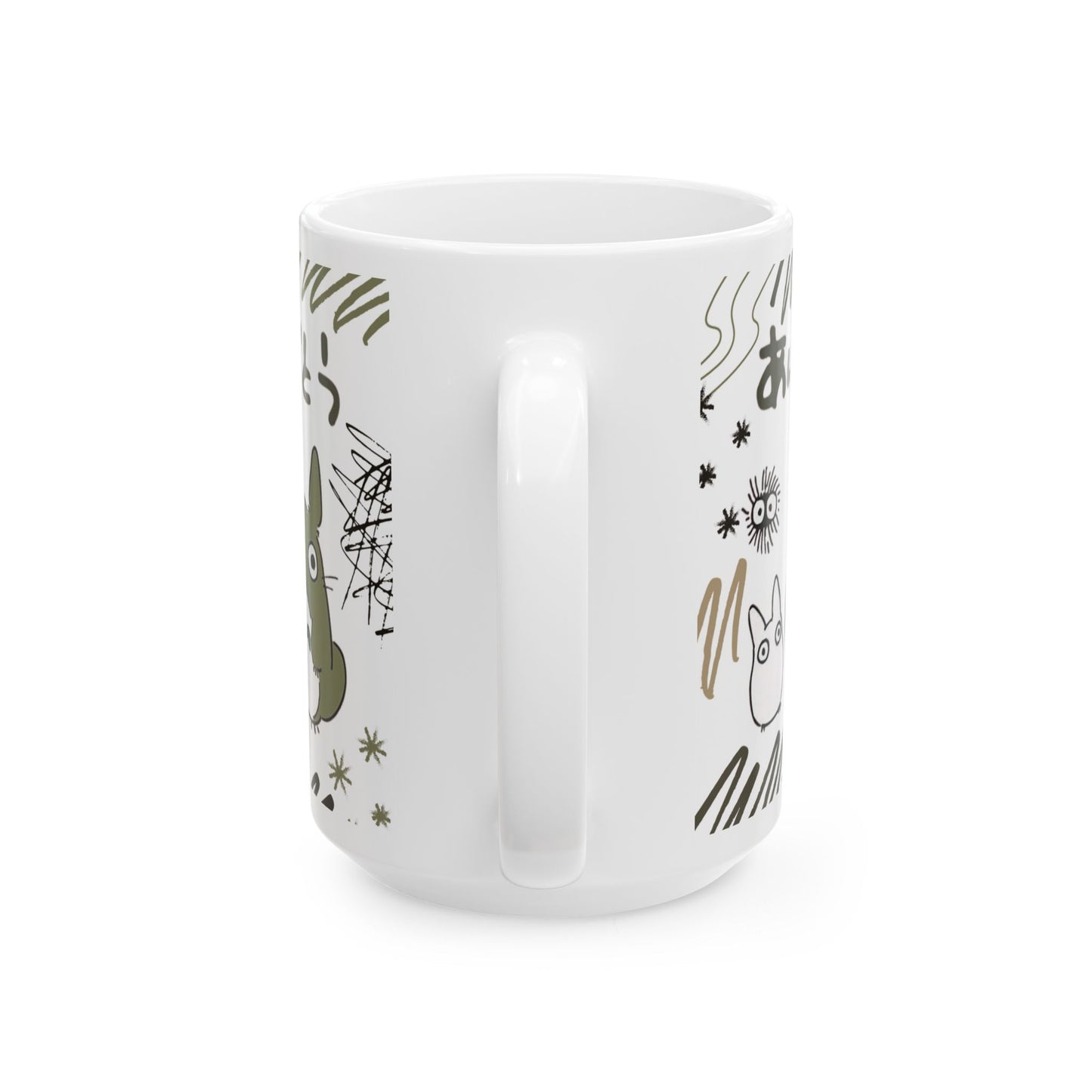 Totoro Sketch Mug – Studio Ghibli Inspired Coffee Cup – 11oz & 15oz Cute Anime Mug for Fans and Collectors