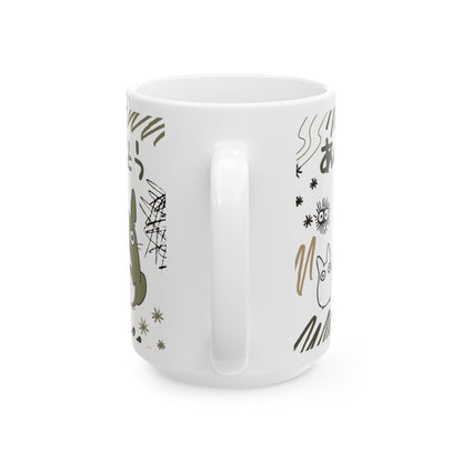 Totoro Sketch Mug – Studio Ghibli Inspired Coffee Cup – 11oz & 15oz Cute Anime Mug for Fans and Collectors