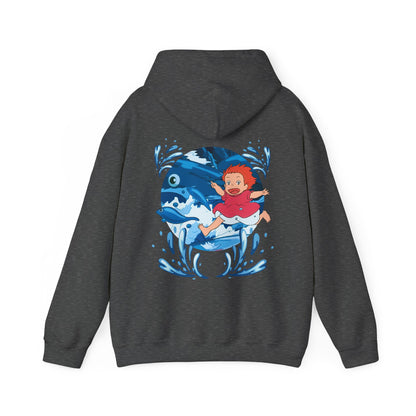 Ponyo Studio Ghibli Hoodie with Back Print – 100% Cotton Anime Sweatshirt for Fans