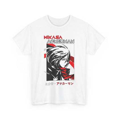 Mikasa Ackerman T-Shirt – 100% Cotton Attack on Titan Anime Tee for Fans