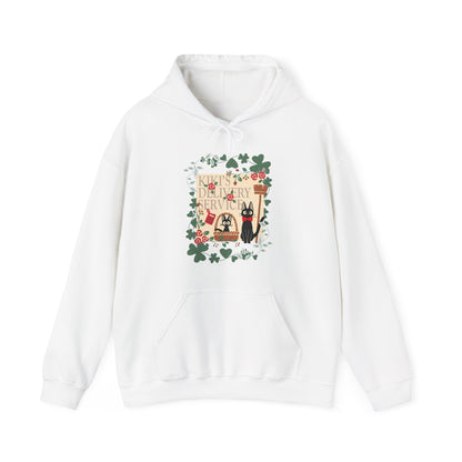 Kiki’s Delivery Service Hoodie – 100% Cotton Studio Ghibli Hoodie with Kiki and Jiji Design