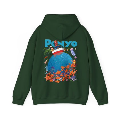 Ponyo and Sosuke Boat Back Print Hoodie – 100% Cotton Studio Ghibli Inspired Pullover