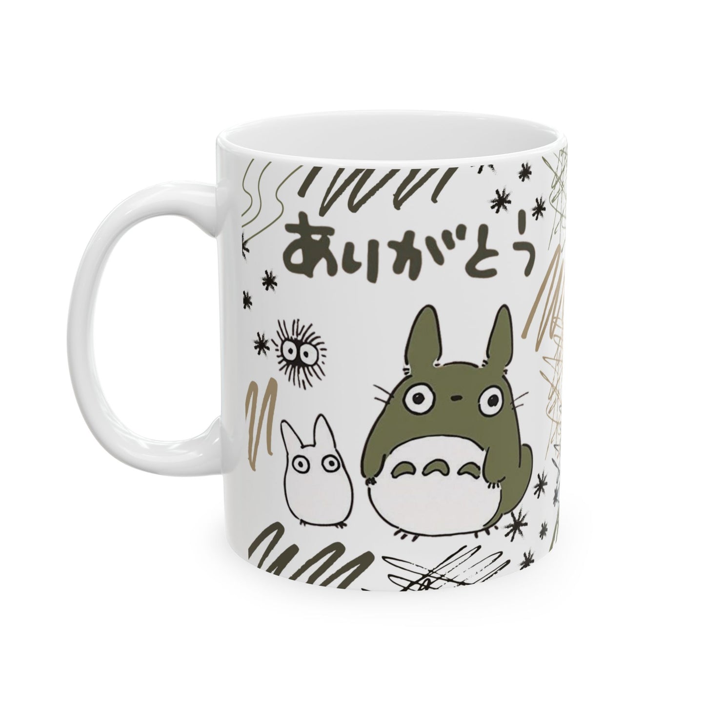 Totoro Sketch Mug – Studio Ghibli Inspired Coffee Cup – 11oz & 15oz Cute Anime Mug for Fans and Collectors