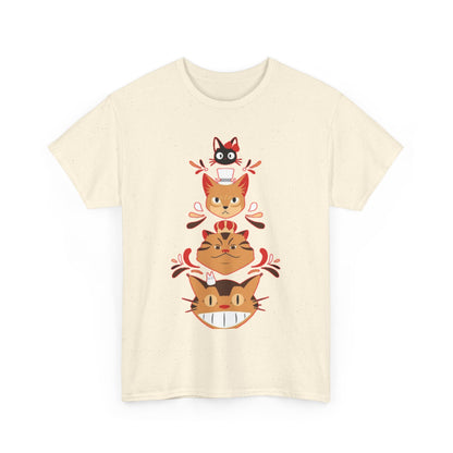 Ghibli Cats T-Shirt – 100% Cotton Anime Cat Lover Tee