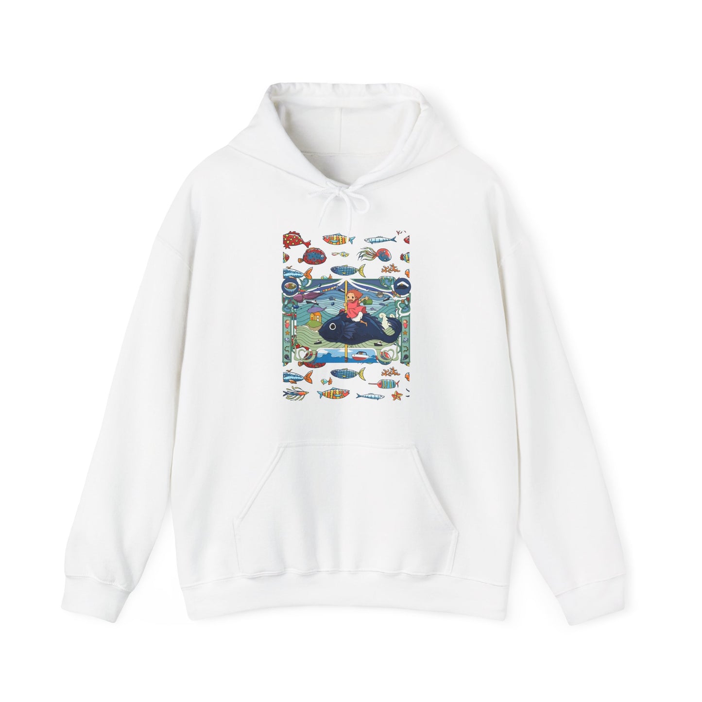 Ponyo Sea Love Hoodie – 100% Cotton Studio Ghibli Hoodie for Anime and Ocean Fans