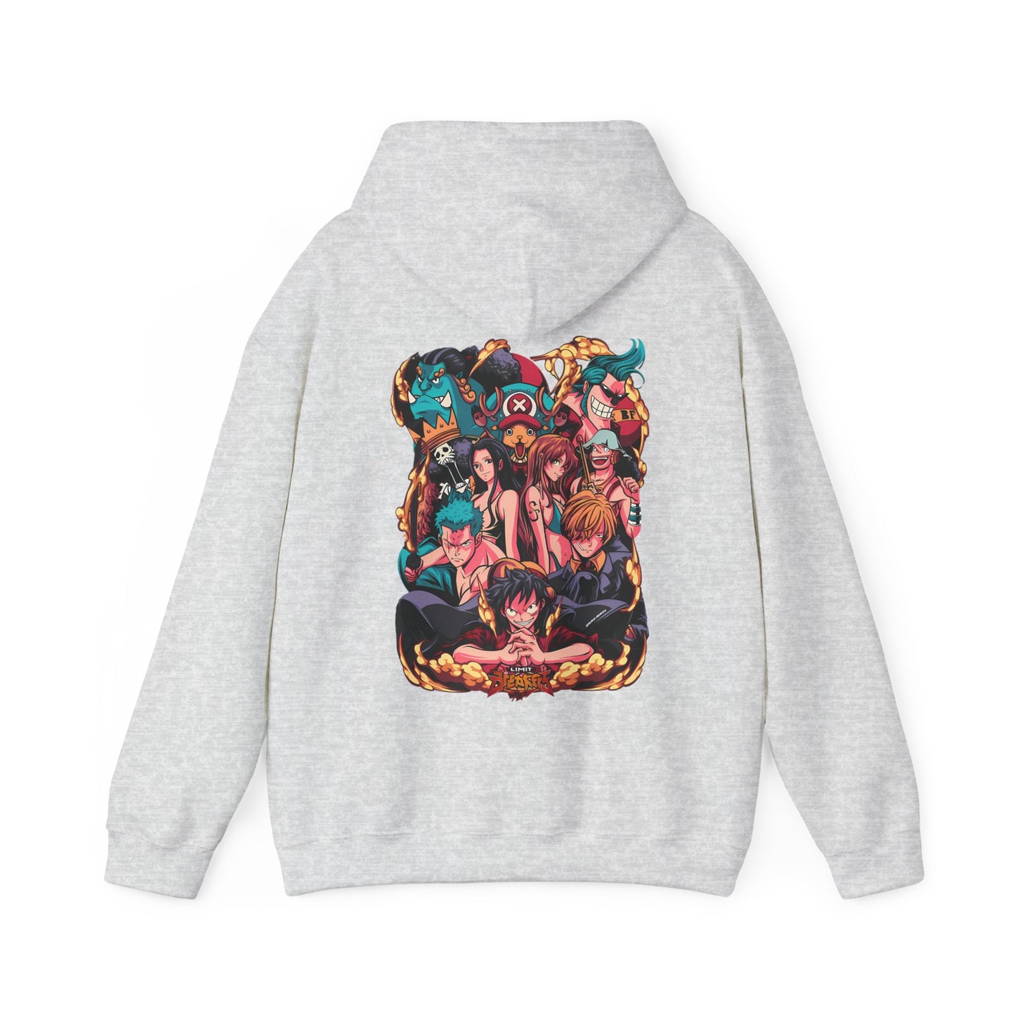 One Piece Characters Back Print Hoodie – 100% Cotton Anime Hoodie Featuring Straw Hat Crew