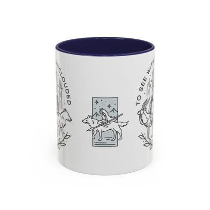Princess Mononoke Art Accent Mug – Studio Ghibli Coffee Cup with Colored Handle – 11oz & 15oz Ceramic Anime Gift