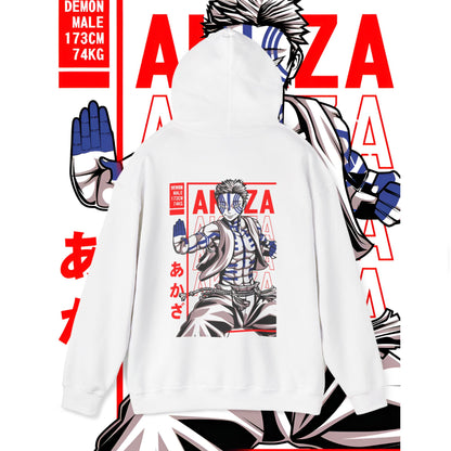 Akaza Demon Slayer Moon Back Print Hoodie – 100% Cotton Anime Streetwear