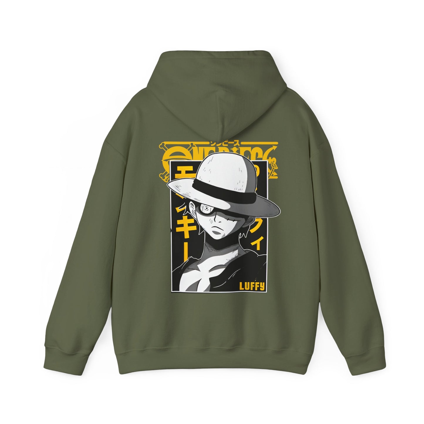 Luffy One Piece Back Print Hoodie – 100% Cotton Anime Sweatshirt for True Fans