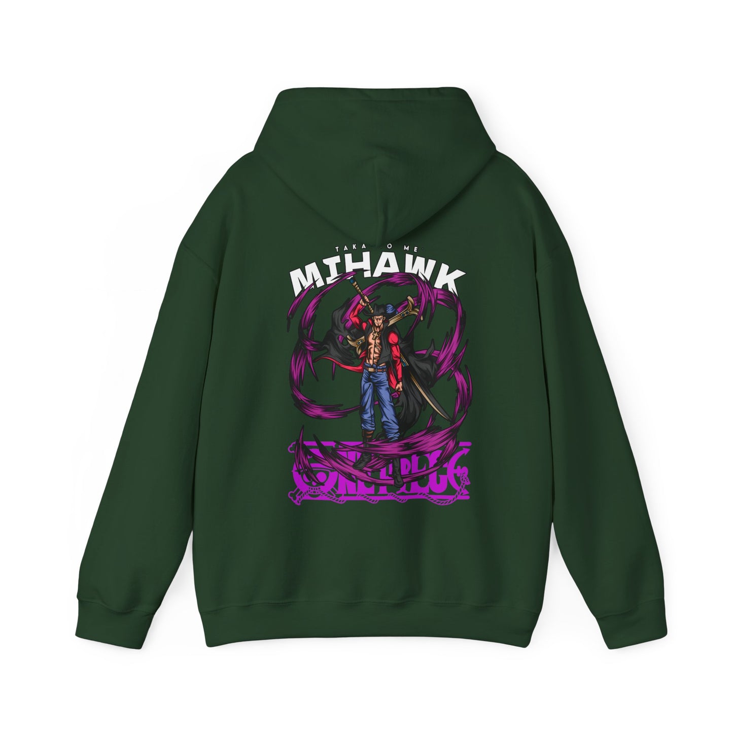 Dracule Mihawk One Piece Back Print Hoodie – 100% Cotton Anime Hoodie for Swordsman Fans