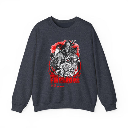 Four Emperors One Piece Sweatshirt – 100% Cotton Anime Crewneck Featuring Yonko Pirates