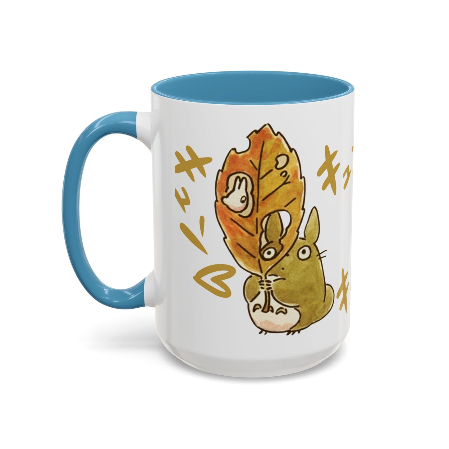 Cute Totoro Accent Mug – Studio Ghibli Color Handle Cup 11oz & 15oz – Kawaii Anime Coffee Mug Gift