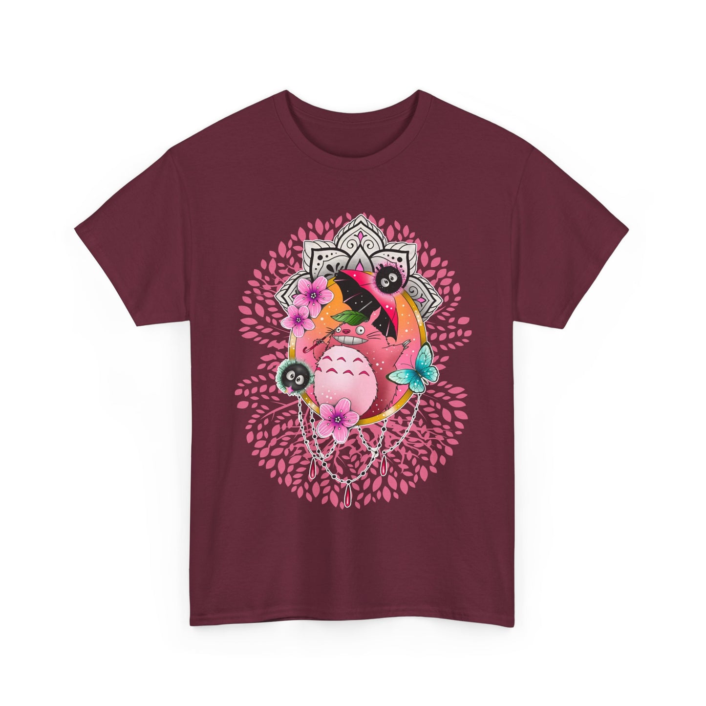 Totoro Pink Art T-Shirt | 100% Cotton Studio Ghibli Anime Tee