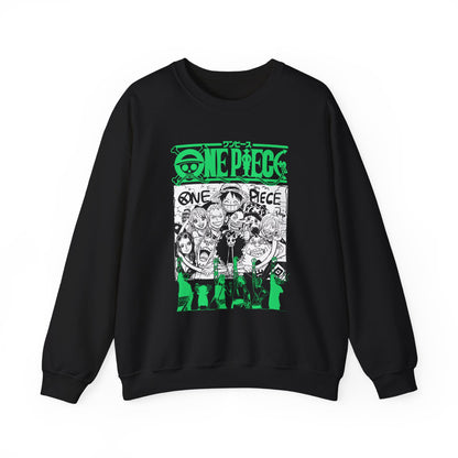 One Piece Characters Sweatshirt – 100% Cotton Anime Crew Pullover for True Fans