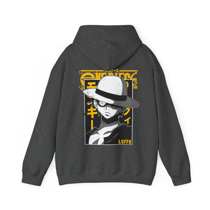 Luffy One Piece Back Print Hoodie – 100% Cotton Anime Sweatshirt for True Fans