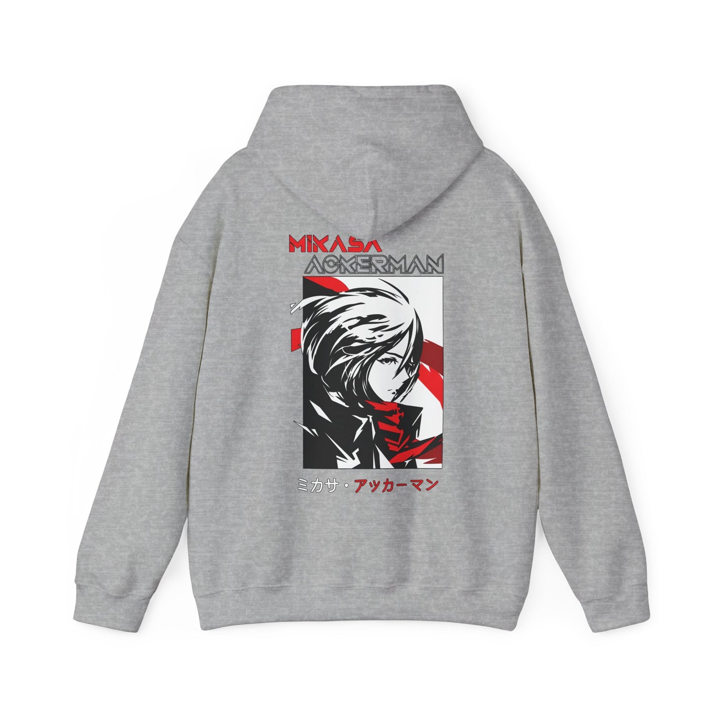 Mikasa Ackerman Hoodie 100% Cotton with Back Print – Attack On Titan Anime Pullover