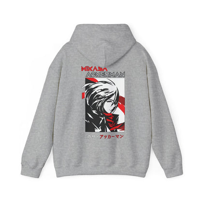 Mikasa Ackerman Hoodie 100% Cotton with Back Print – Attack On Titan Anime Pullover