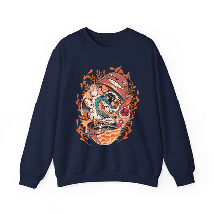 Totoro Matryoshka Ghibli Sweatshirt – Cozy 100% Cotton Anime Pullover for Studio Ghibli Fans