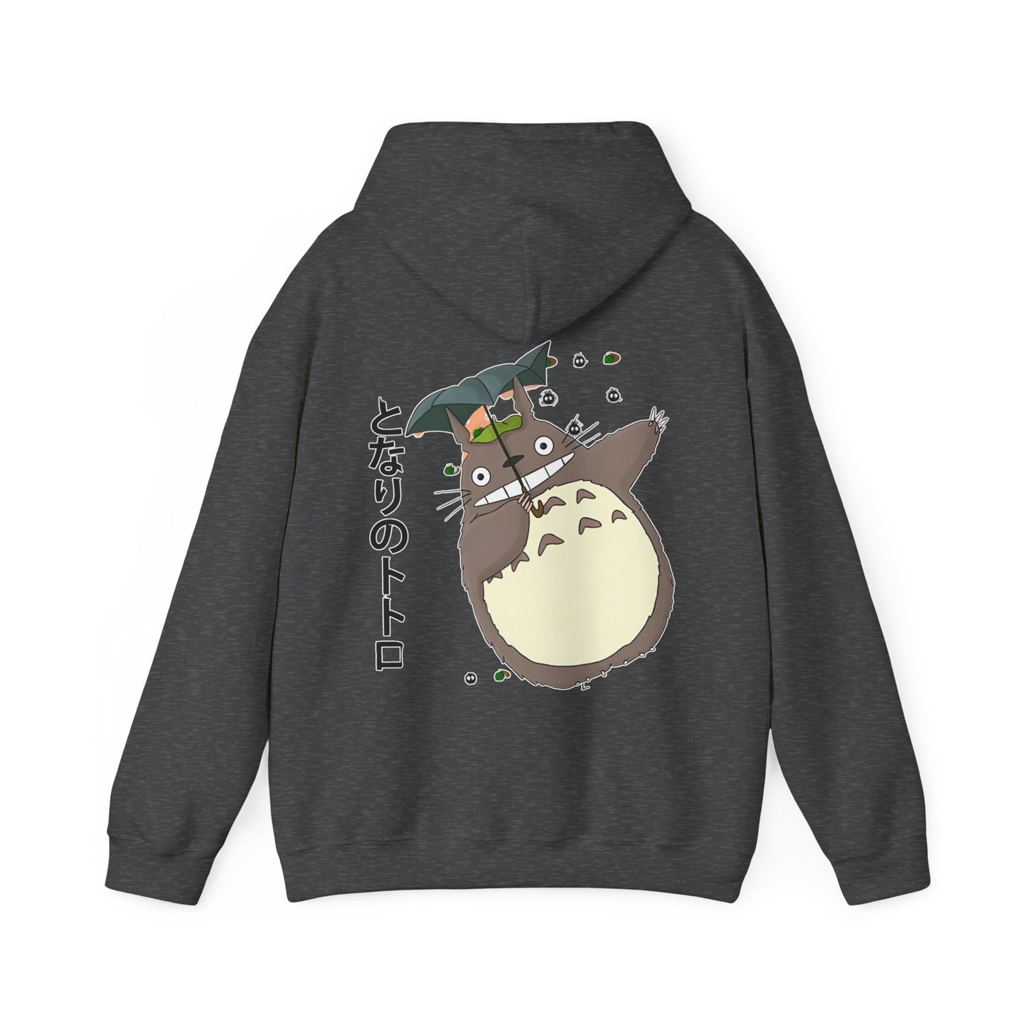 Totoro Funny Face Hoodie with Back Print – 100% Cotton Studio Ghibli Hoodie for Anime Fans