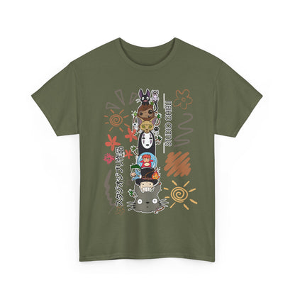 Characters Ghibli T-Shirt 100% Cotton Studio Ghibli Anime Tee