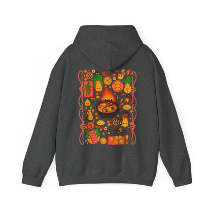 Calcifer Breakfast Back Print Hoodie – 100% Cotton Howl’s Moving Castle Studio Ghibli Hoodie