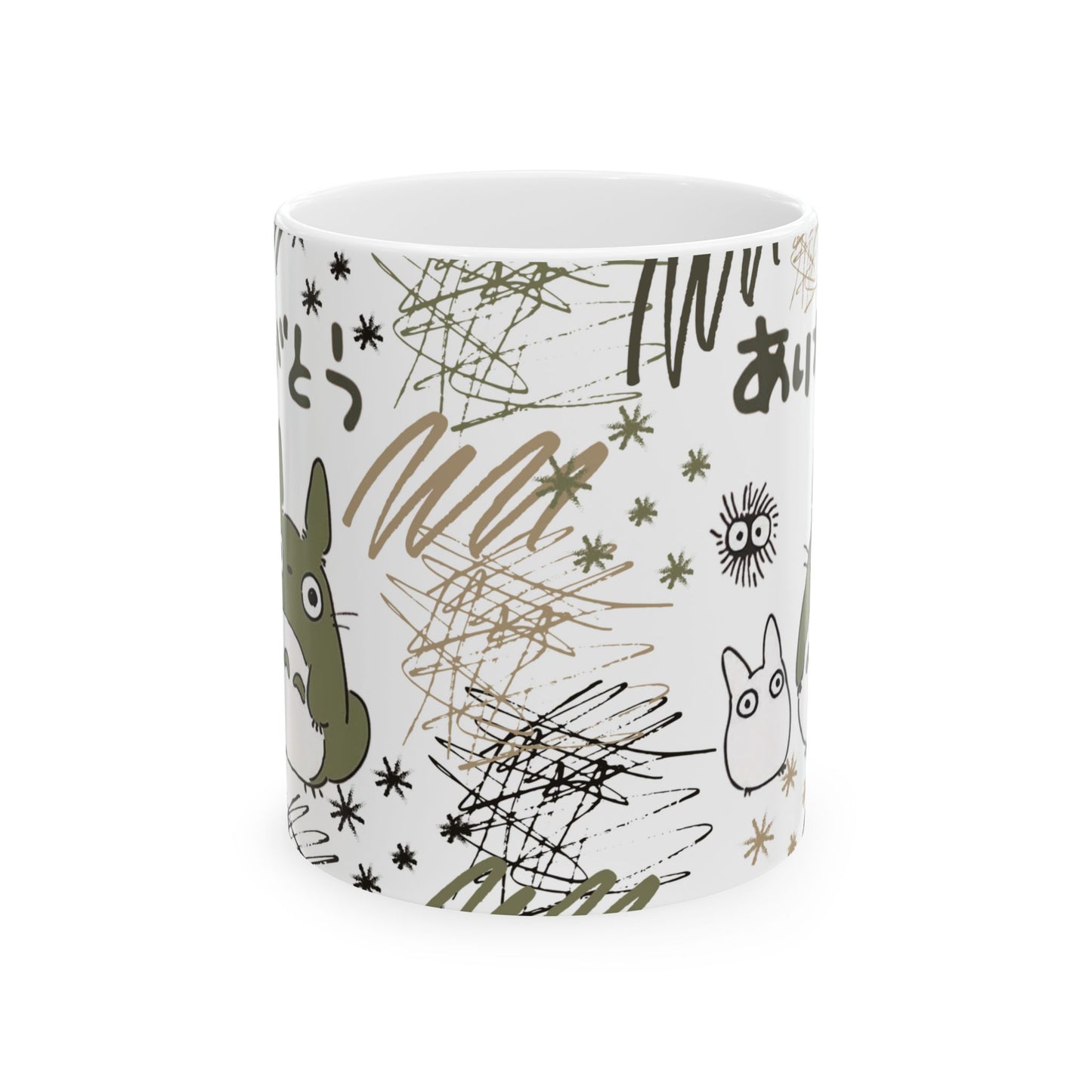 Totoro Sketch Mug – Studio Ghibli Inspired Coffee Cup – 11oz & 15oz Cute Anime Mug for Fans and Collectors