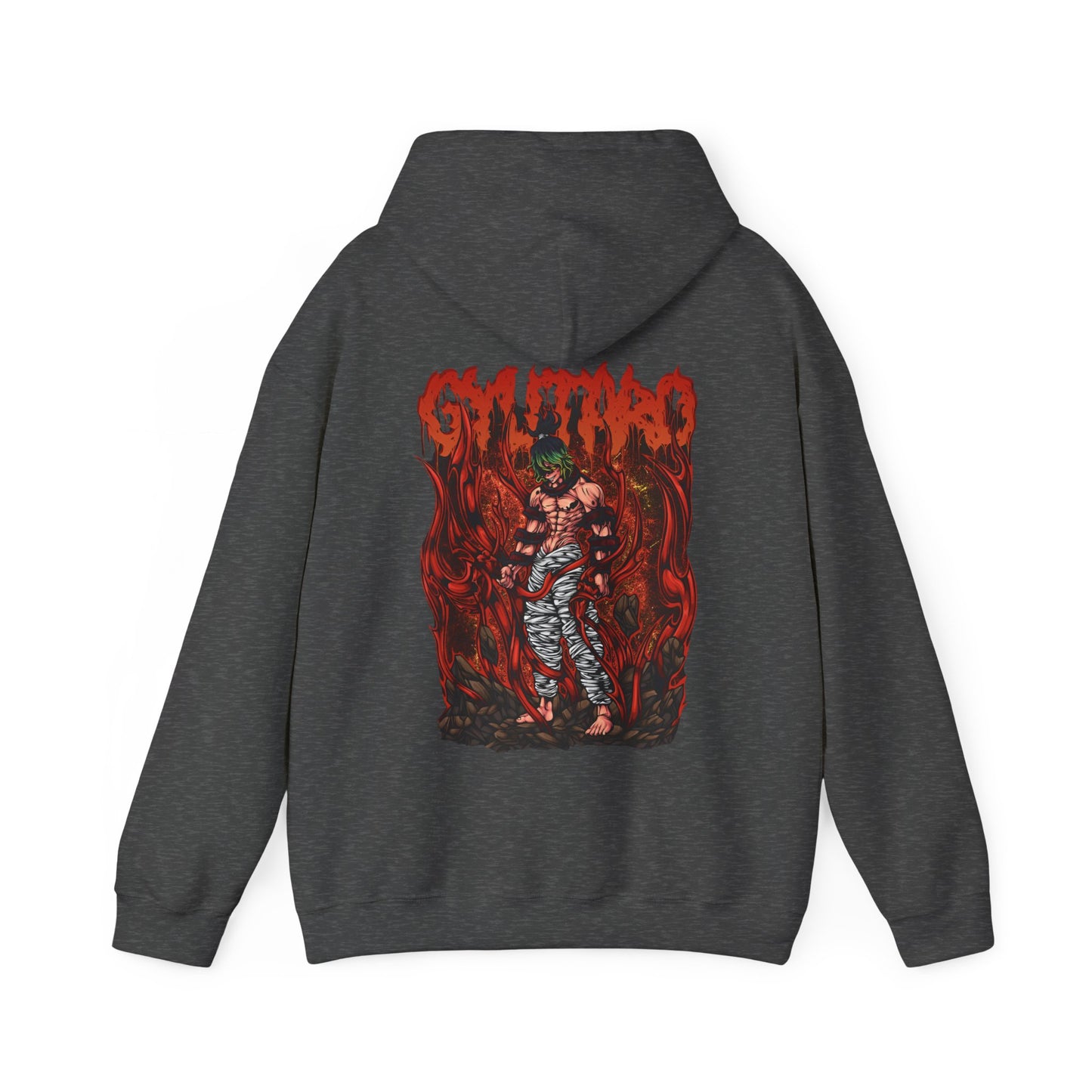 Gyutaro Demon Slayer Back Print Hoodie – 100% Cotton Anime Hoodie for Upper Moon Six Fans