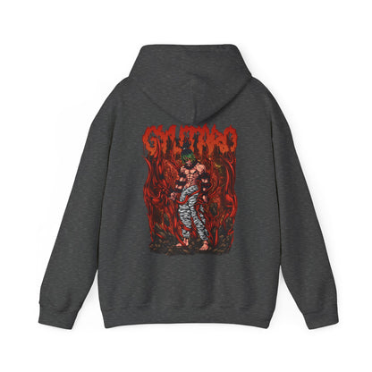 Gyutaro Demon Slayer Back Print Hoodie – 100% Cotton Anime Hoodie for Upper Moon Six Fans