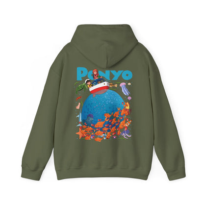 Ponyo and Sosuke Boat Back Print Hoodie – 100% Cotton Studio Ghibli Inspired Pullover