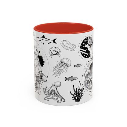 Ponyo World Sea Accent Mug – Studio Ghibli Color Handle Cup 11oz & 15oz – Ocean Anime Coffee Gift