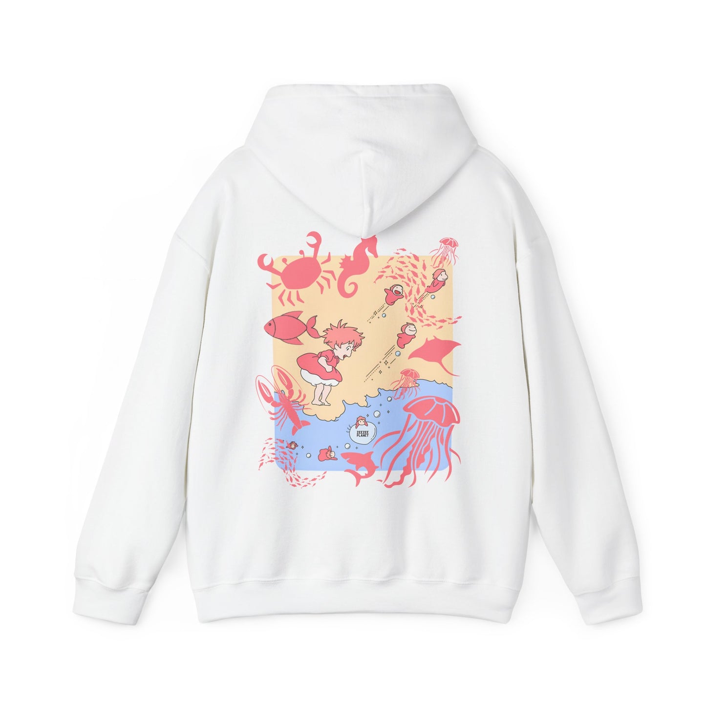 Ponyo Sea World Back Print Hoodie – 100% Cotton Studio Ghibli Ocean Anime Hoodie