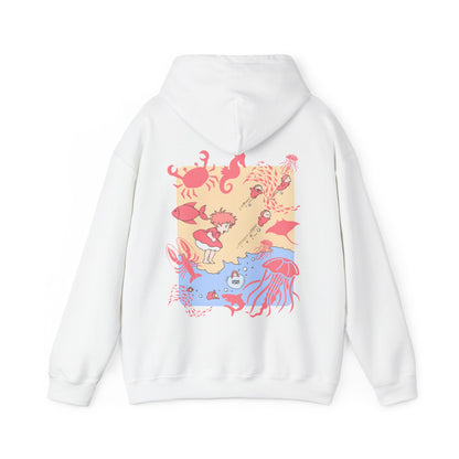 Ponyo Sea World Back Print Hoodie – 100% Cotton Studio Ghibli Ocean Anime Hoodie