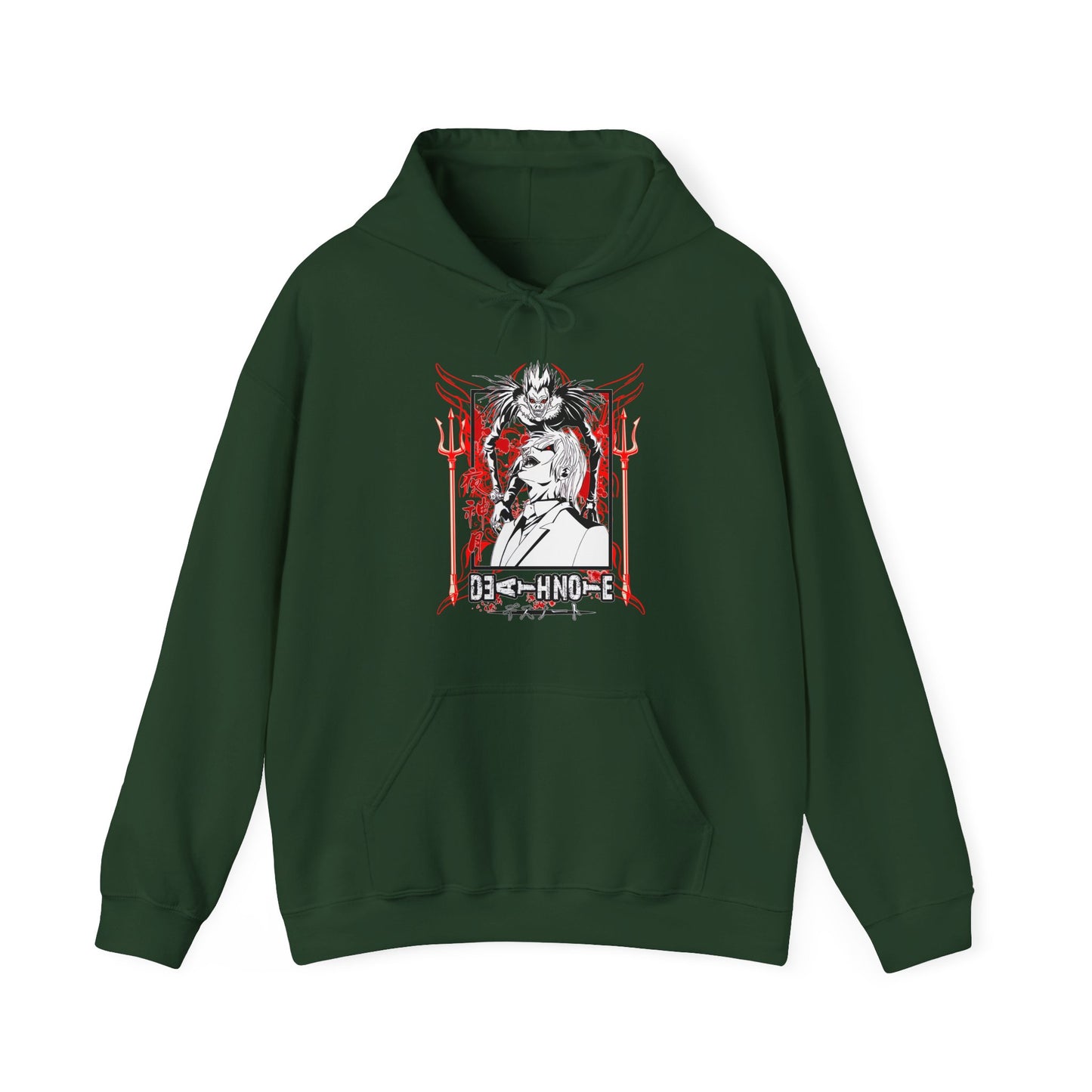 Death Note Anime Hoodie – 100% Cotton Pullover Featuring Light Yagami, L & Ryuk