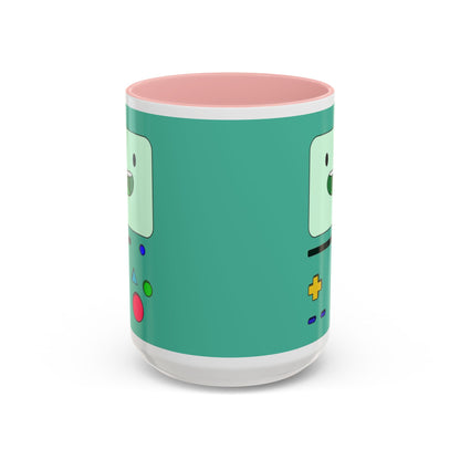BMO Adventure Time Accent Handle Mug – Colorful Beemo Cup – 11oz & 15oz Ceramic Gift for Cartoon Fans