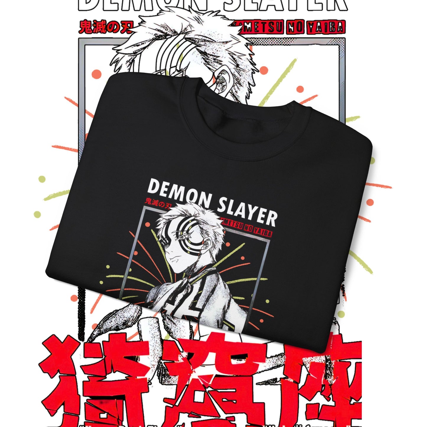 Akaza Demon Slayer Art Sweatshirt | 100% Cotton Anime Pullover | KNY Upper Moon