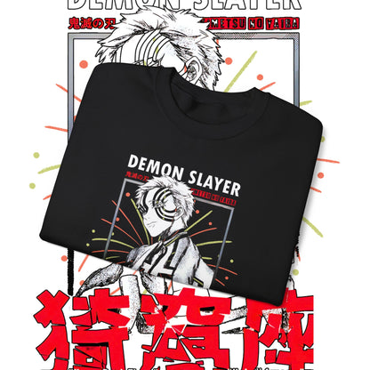 Akaza Demon Slayer Art Sweatshirt | 100% Cotton Anime Pullover | KNY Upper Moon